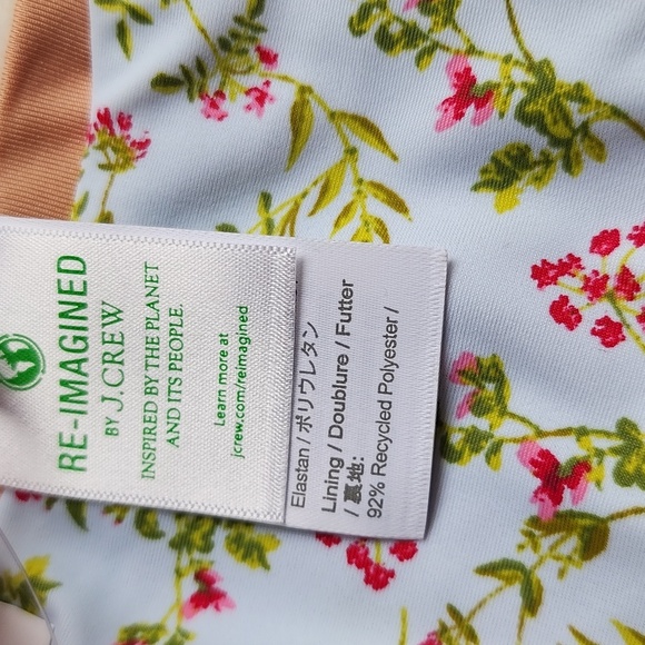 J. CREW Curved-Waist Cheeky Bikini Bottom Cloud Meadow Floral Women's SMALL NWT - Picture 9 of 12